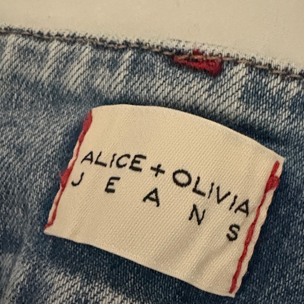 Alice + Olivia Denim Jeans with Red Accents